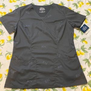 Small scrub top gray RN NWT